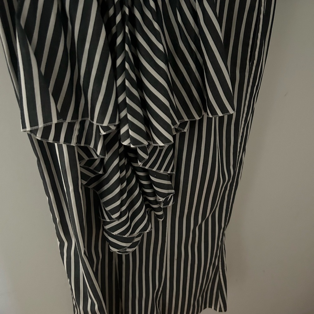 Haute couture Jil Sander dress w/rear ruffle bustle see photos; made W Germany.